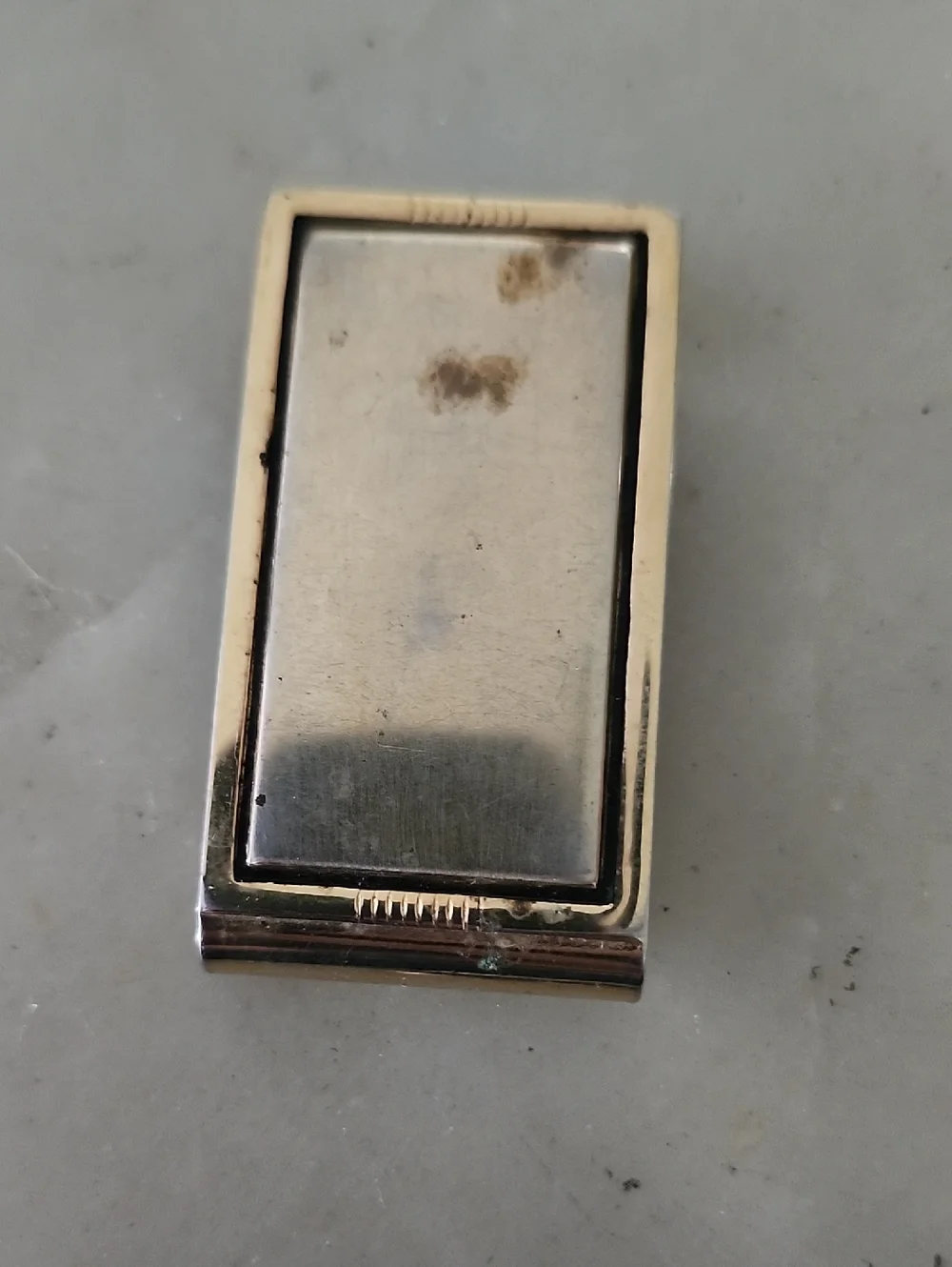 Vintage Gold Tone Rectangular Money Clip